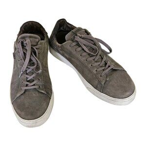 All Saints Sneakers Mens 41 Gray Ram Skull Low Top Lace Up Suede Portugal FLAWS